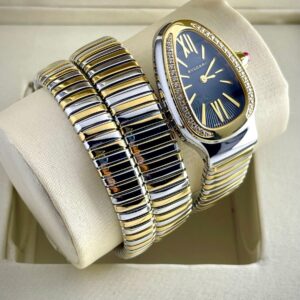 two tone snake watch blue dial