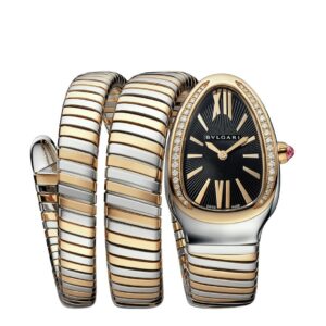 two tone snake watch black dial