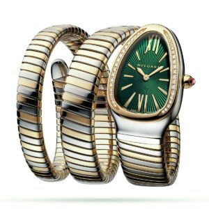 two tone snake watch green dial