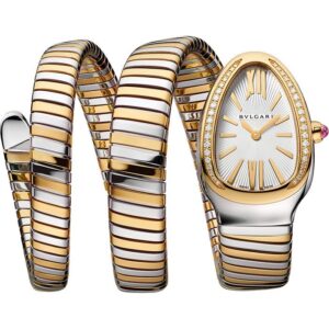 two tone snake watch white dial