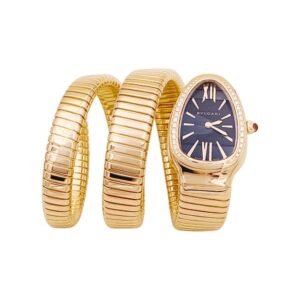 golden snake watch blue dial