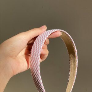pink checkered headband